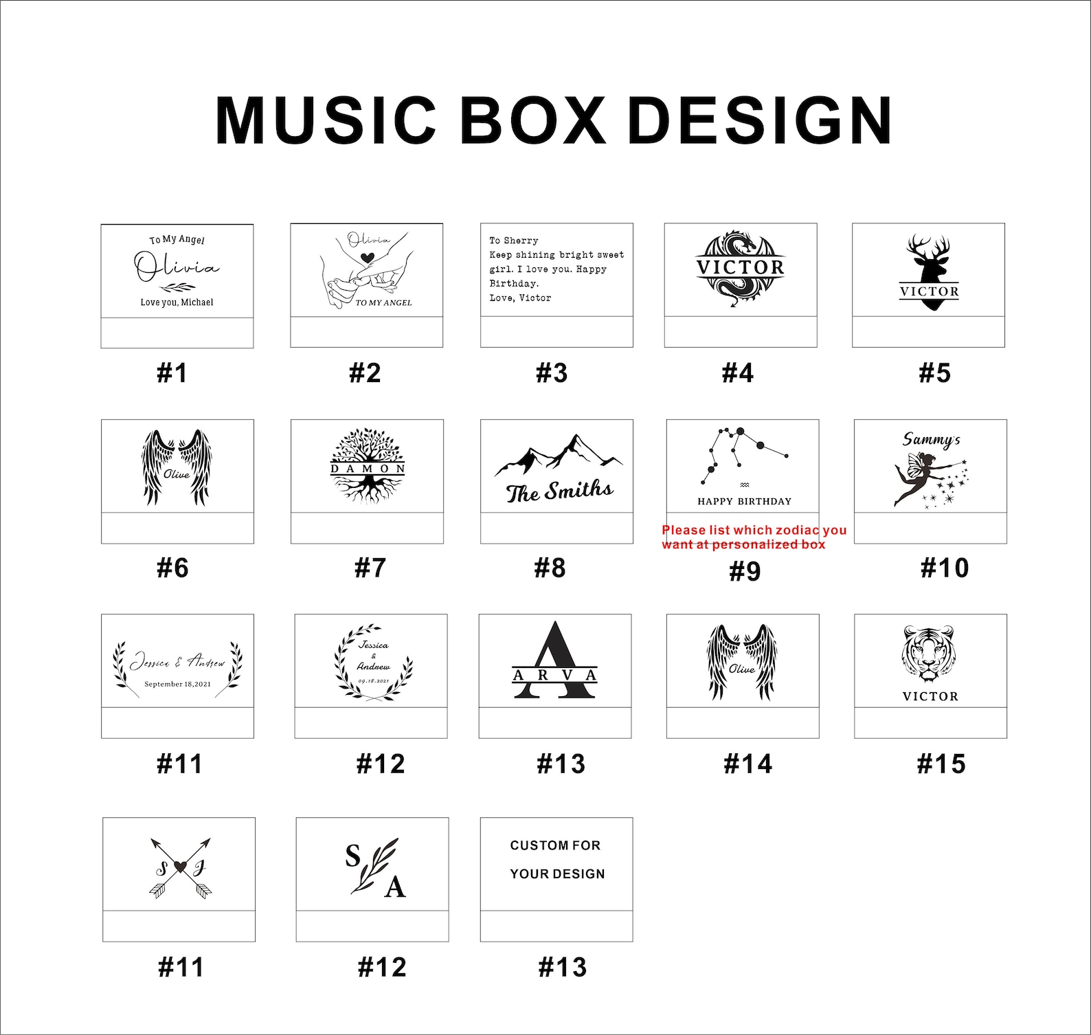 Personalized Music Box With Engraving and Inlay, Grow in the Dark Inlay ...