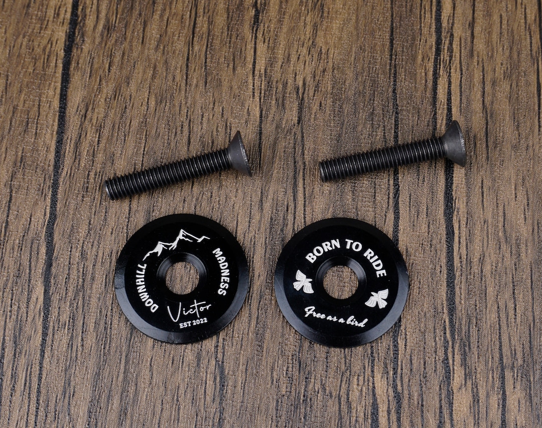 Personalised Bike Headset Cap for Cyclists, Mountain Biking Gifts