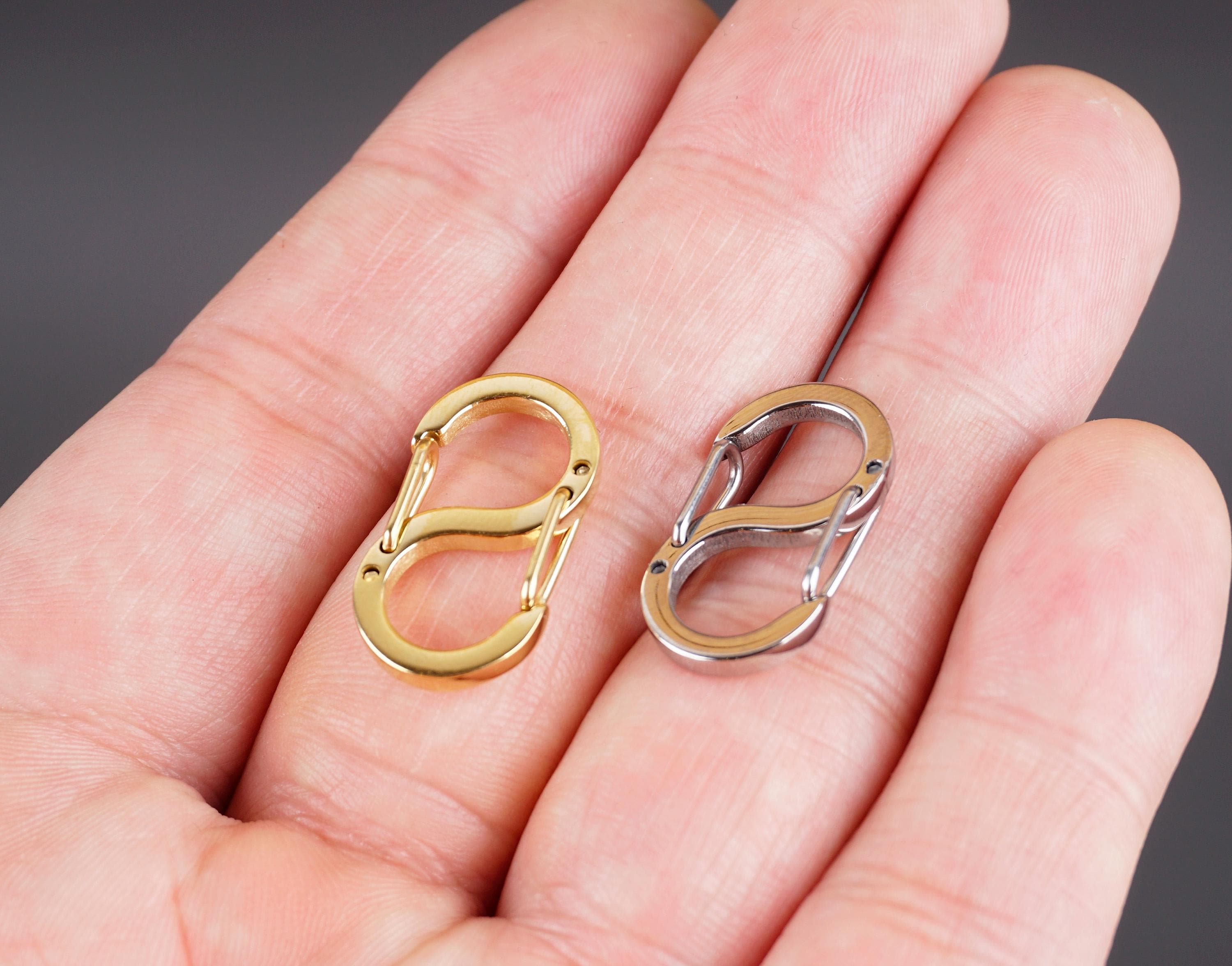 Titanium Keychain Adapter Clip | Minimalist Gold & Silver Metal Hooks | Durable Multi-Purpose Fastener