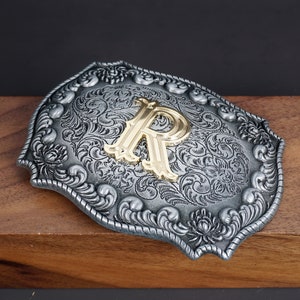 monogram letter BELT BUCKLE for man woman, Custom monogram Belt Buckle for him/her, Groomsman, Cowboy image 6