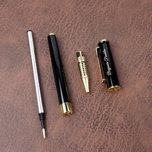 Personalized Black Executive Ballpoint Pen set with engraved -6