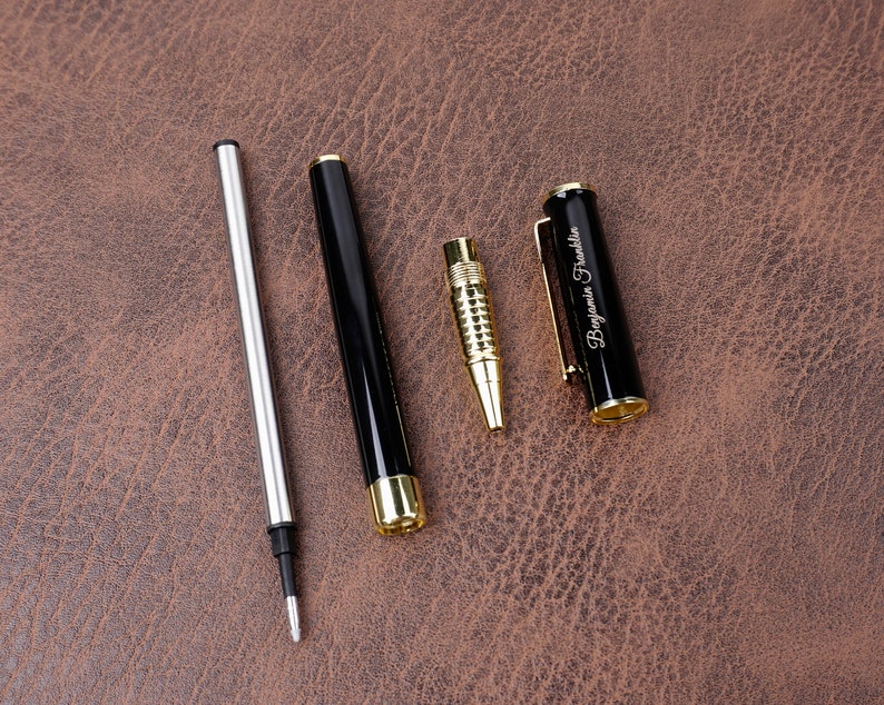 Personalized Black Executive Ballpoint Pen set with engraved -6