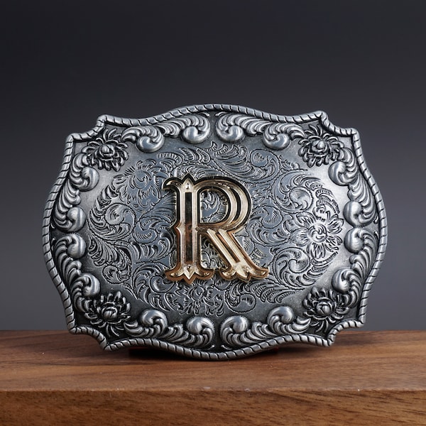 Lettre monogramme BELT BUCKLE pour homme femme, boucle de ceinture monogramme personnalisée pour lui/elle, garçon d'honneur, cow-boy