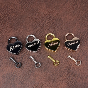 Personalized Engraved Heart Love Padlock with Key, love lock necklace diy, lock for diary