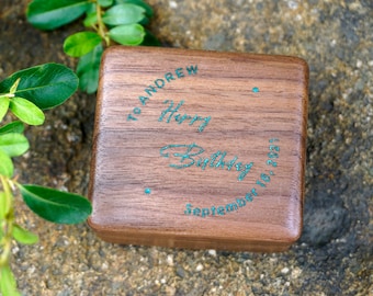 Personalized wood music box with engraving,photo and inlay for birthday gift, best friend gift, wedding engagement valentines gift music box