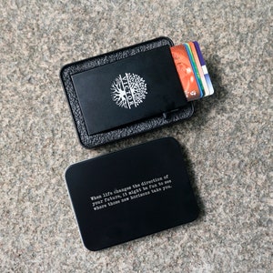 Porte-cartes pop-up personnalisé avec gravure, blocage NFC et RFID