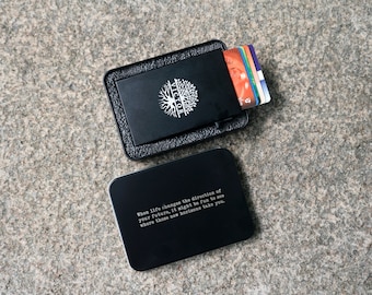 Personalized Pop Up credit card holder Wallet with engraving, NFC & RFID BLOCKING