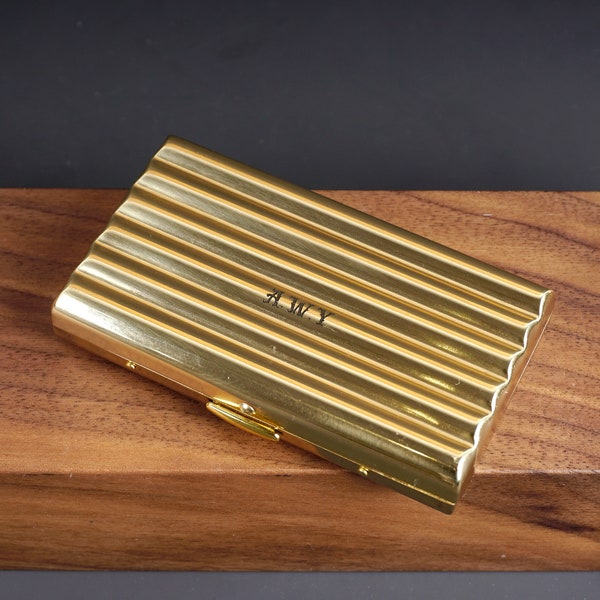 Personalized engraved brass cigarette case for 12 cigarettes, Cigarette Box, Metal Cigarette Holder,  Father Gift, Gift for him/her
