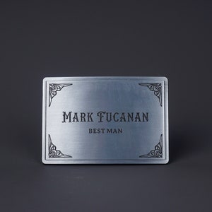 Personalized SQUARE BELT BUCKLE for man with name engraved, Custom monogram Belt Buckle for him, Groomsman, Cowboy