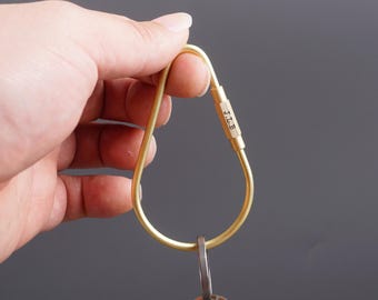 Personalized Brass Keychain | Custom Engraved Minimalist Key Clip | Vintage Solid Brass Key Holder