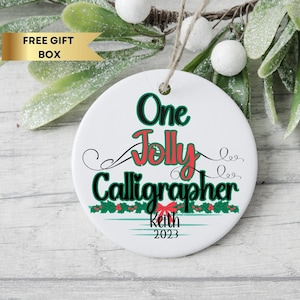 Décoration de Noël de calligraphe, un calligraphe joyeux, cadeau pour calligraphe, souvenir de calligraphe, décoration de calligraphe, calligraphie