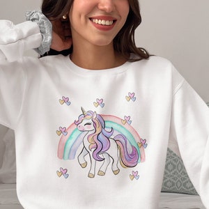 Unicorn Sweatshirt, Unicorn Rainbow Glitter Shirt, Unicorn Sweater,  Gift For Bestie, Unicorn Birthday Sweatshirt, Magical Unicorn Gift