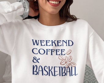 Game Day Sweatshirt, Basketball Mom Sweatshirt, Mother's Day Gift From Kids, Basketball Lover, Basketball Team,Weekend Coffee And Basketball