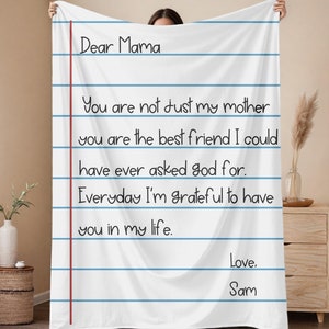 Personalized Mama Blanket, Handwritten Note Blanket, Love Letter Blanket To Mom From Children, Mama Blanket From Kids, Mother's Day Gift