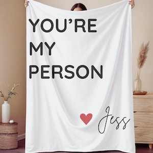 You're My Person Custom Couples Blanket, Love Note Blanket, Girlfriend Boyfriend Blanket Gift, Engagement Gift From Fiance, Wife Keepsake