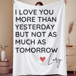 I Love You More Blanket, Boyfriend Valentine's Day Gifts Blanket Personalized, Gift For Him Or Her, Girlfriend Gift Ideas, Anniversary Gift