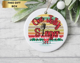 Singer Christmas Ornament, One Jolly Singer, Gift For Singer, Singer Keepsake, Singer Decoration, Gift For Musician, Artist Gifts, Soloist