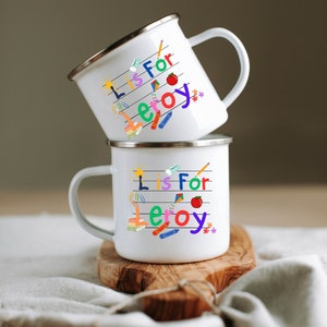 Taza personalizada para niños de la escuela con nombres, taza para el aula, taza de 355 ml para niños, taza personalizada para niños, nombre con letras