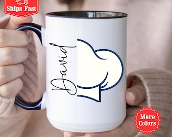 Personalized Chef Mug: Custom Name, Chef Hat Coffee Cup