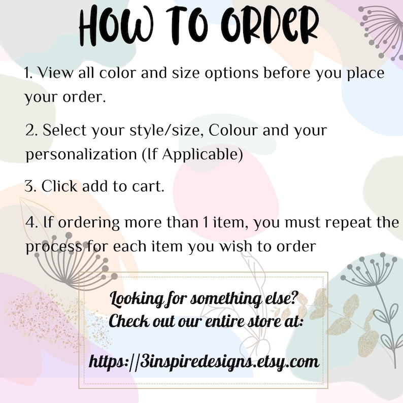 a poster with a description of how to order