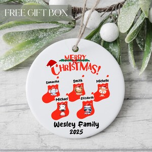 Custom Family Christmas Ornament,  Christmas Stocking Gifts, Christmas Ornament 2023, Family Name Ornament, Christmas Family, Christmas