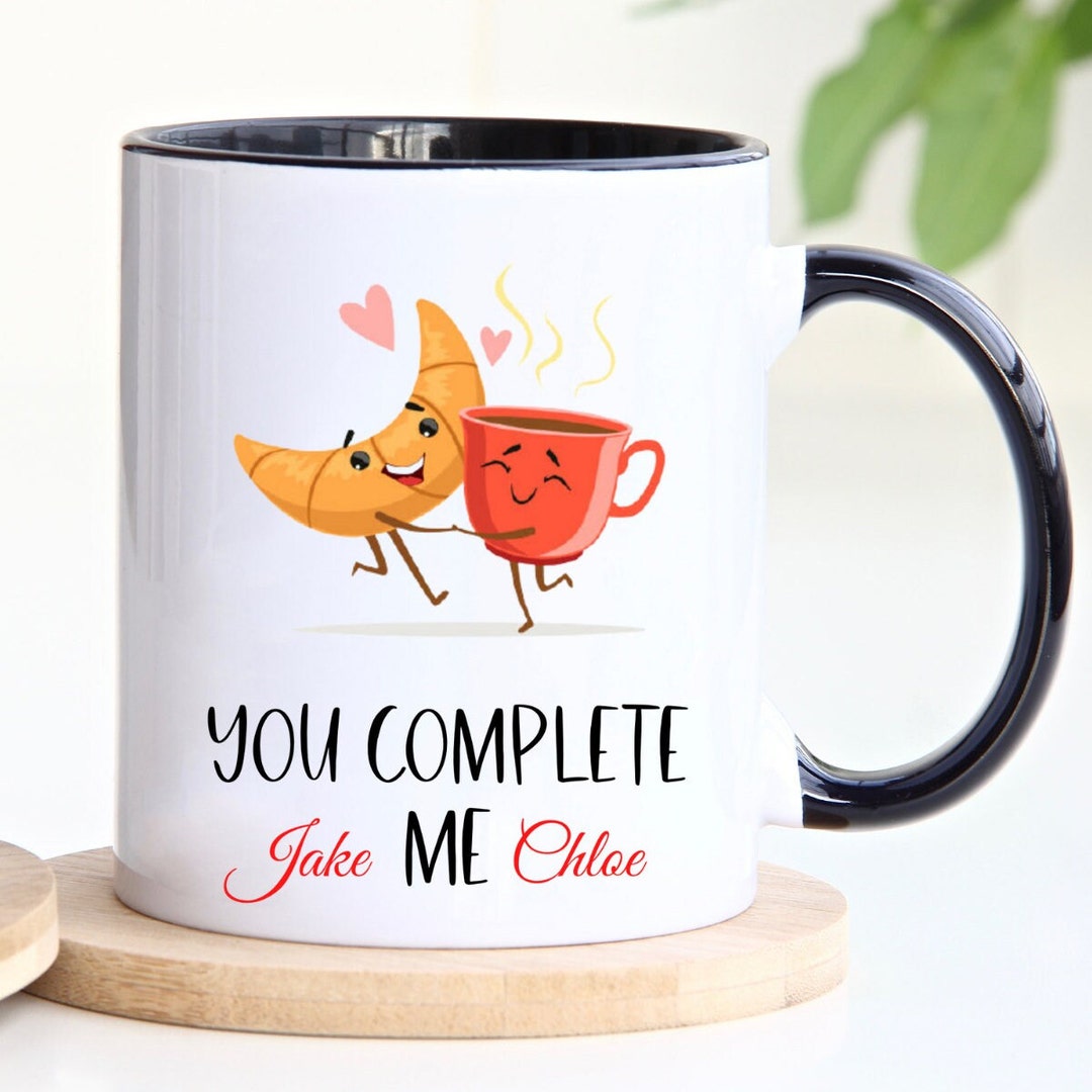 Couple Gift, Funny Croissant and Coffee Cup, Couple Gifts for Him