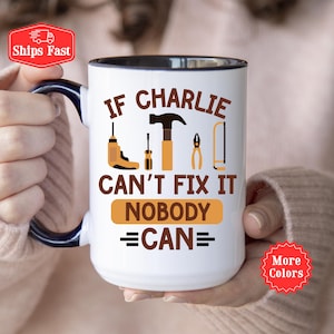 Personalized Dad Coffee Mug, Funny Mug For Dad From Kids Wife, Custom Name Mug, Handyman Coffee Cup For Dad, DIY Dad Gift, Fathers Day Gift