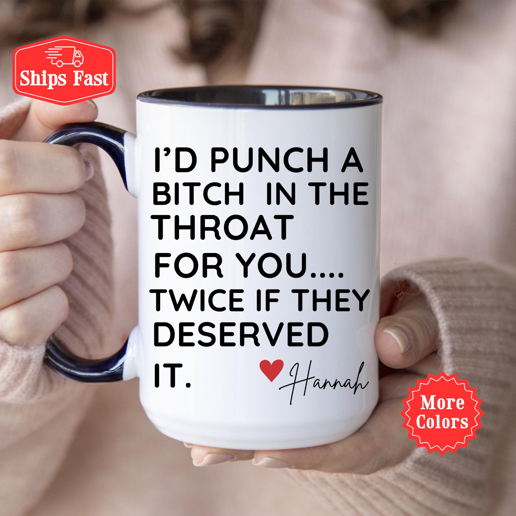 Ti darei un pugno in gola due volte, tazza regalo per la migliore amica, tazza da caffè personalizzata per l'amicizia, regalo per l'amicizia, regalo per BFF