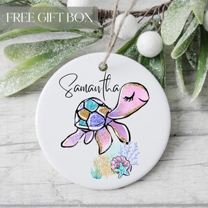Sea Turtle Gifts, Ornament, Personalized Ornament, Turtle Gift For Women Girls, Sea Turtle Gifts, Sea Turtle Decor, Turtle Theme Oceanic