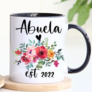 Abuela Gift, Personalized Abuela Coffee Mug, Promoted to Abuela, First Time Abuela, Grandma To Be, Floral Pregnancy Announcement Git For Her