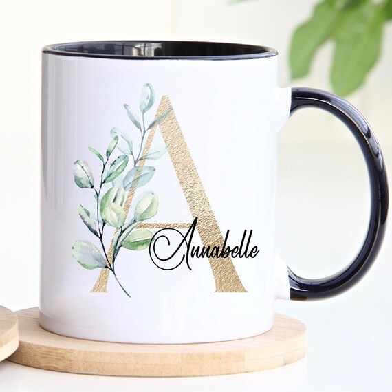 Personalized Mug Initial with Name Coffee Cup Bachelorette Party