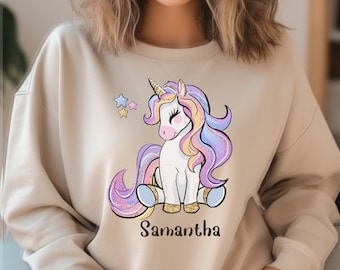 Custom Unicorn Sweatshirt, Custom Name Unicorn Sweatshirt, Mythical Unicorn Gift, Unicorn Birthday Gift, Personalized Unicorn Sweatshirt