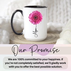 Gerbera-Geschenk, personalisierte Gerbera-Tasse, Gerbera-Geschenke für Sie, Blumenliebhaberin, Gedenkblumengeschenk für Sie, personalisierte Gerbera-Rosa Bild 13
