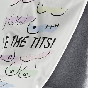Cobertor de lã aconchegante You're The Tits, você é o melhor cobertor para melhor amiga, presente para cirurgia de mama, cobertor para melhor amiga, recuperação de mastectomia imagem 7