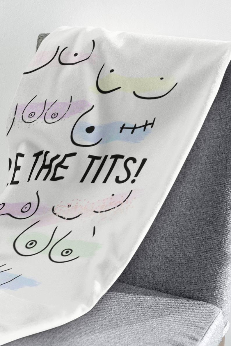 Cobertor de lã aconchegante You're The Tits, você é o melhor cobertor para melhor amiga, presente para cirurgia de mama, cobertor para melhor amiga, recuperação de mastectomia imagem 7