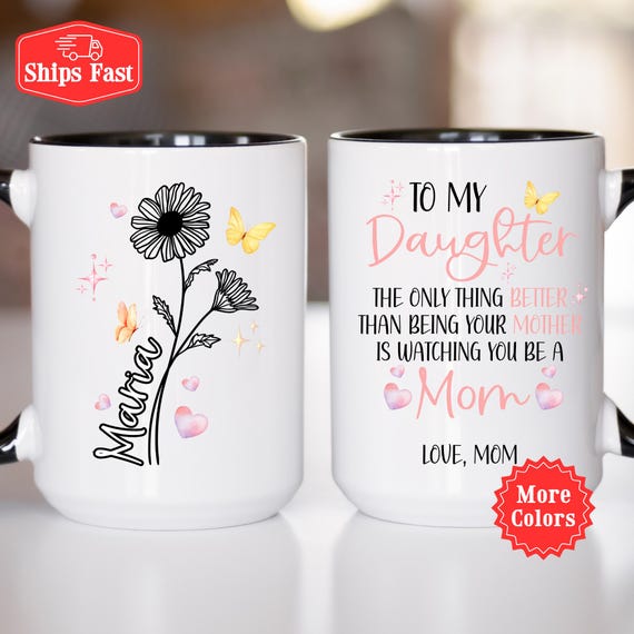 Mother's Day Gifts - To My Daughter Cartoonize - Happy Mother's Day - Personalized Mug - Personalized Mug
