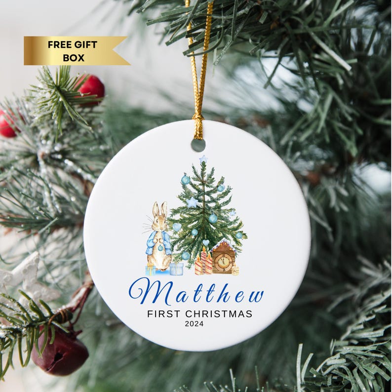 Baby's First Christmas Ornament, Personalized Baby Ornament With Name