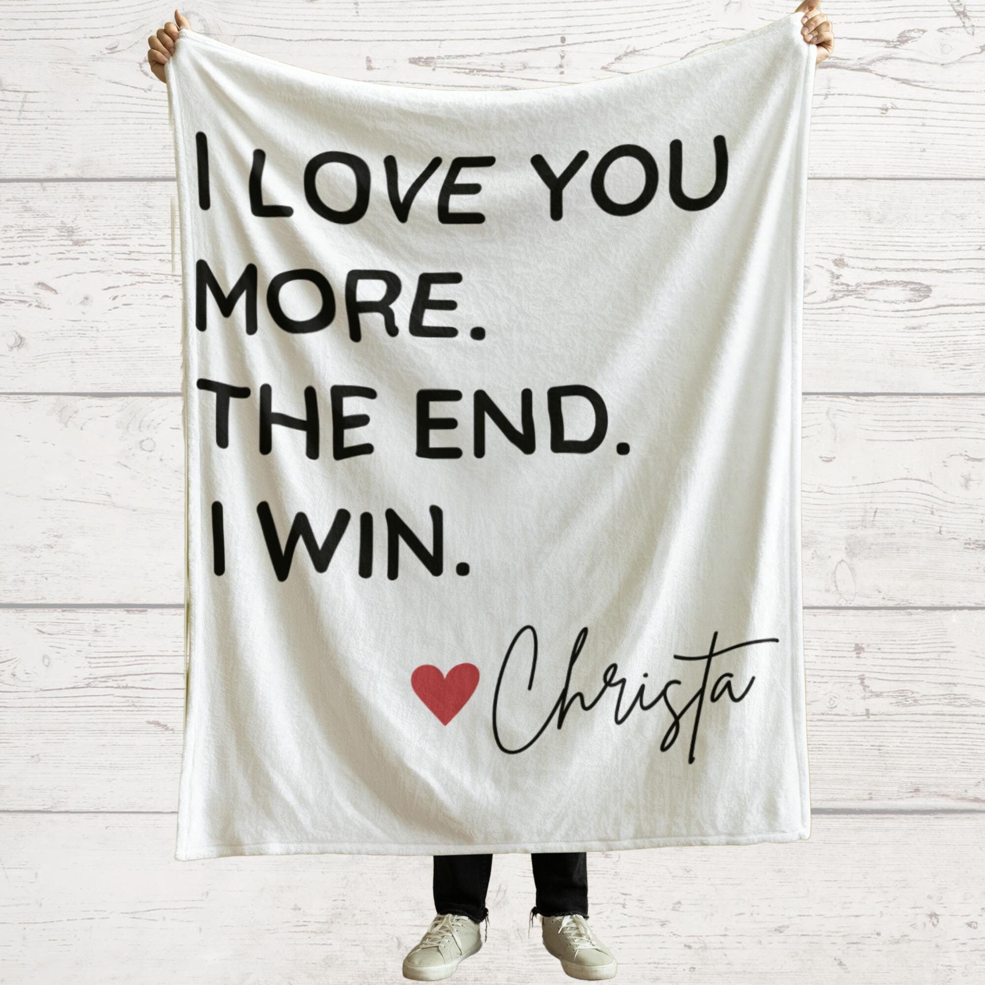 Love You More Calligraphy Hearts Good Home Decor Greeting Card Stock