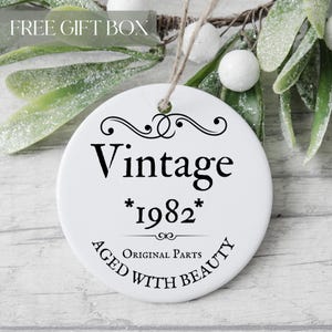 Ornement personnalisé pour 40e anniversaire, décorations pour 40e anniversaire, souvenir 40e anniversaire, vintage 1982, 70e 50e 60e 80e 90e anniversaire