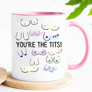 Funky Boobs Mug, Silly Tits Mug, Quirky Coffee Mug, LGBT Pride, Stag Do,  Boobs Print Cup, Feminist Gift, Boob Lover, Boyfriend, Husband, BFF 