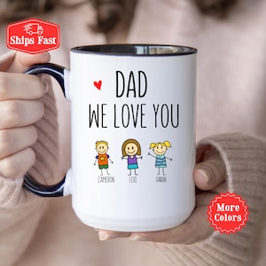Custom Dad Mug, Dad Gift From Children, Dad Mug With Kids Names, Personalized Fathers Day Mug, Dad Birthday Christmas Gift, Fathers Day Gift