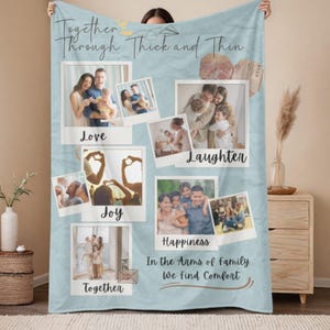 Personalized Photo Blanket, Custom Picture Blanket, Memorial Blanket, Anniversary Gift, Family Blanket, Couples Gifts, For Her, For Him,