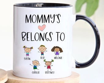 Personalized Mommy With Custom Kids Names Mug,  Mom Gifts, Mom Birthday, Mothers Day Gift, Custom Mommy Mug, Mom Gifts From Daughter