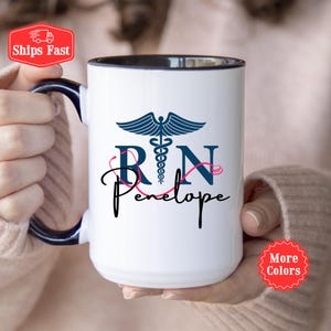 Custom Registered Nurse Mug, Personalized RN Coffee Cup, Graduation Gift For Nursing Student, Nurse Appreciation Gift, Nursing Mug, Nurse