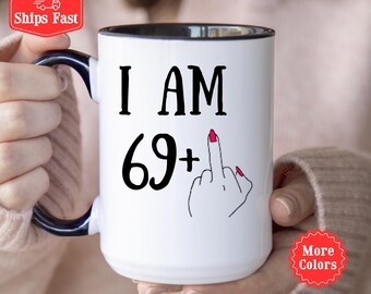 70th Birthday Rude Finger Mug,  Personalized 70th Birthday Mug, Gift For 70 Year Old Happy 70th Funny 70th Birthday Inappropriate Mug 001927