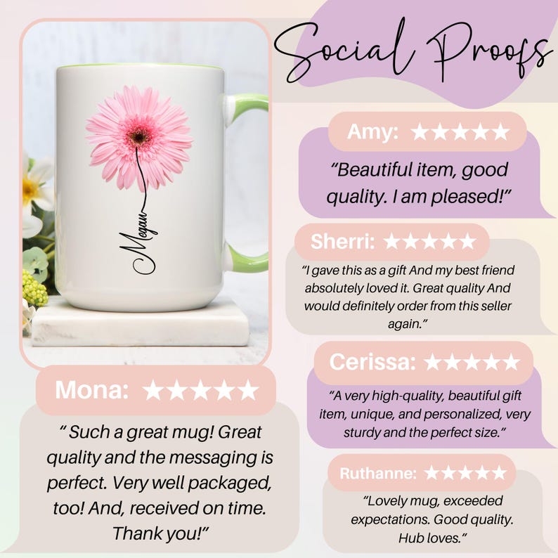 Gerbera-Geschenk, personalisierte Gerbera-Tasse, Gerbera-Geschenke für Sie, Blumenliebhaberin, Gedenkblumengeschenk für Sie, personalisierte Gerbera-Rosa Bild 8