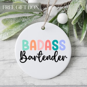 Bartender Gift, Badass Bartender T-Ornament, Bartender Gift For Best Friend, Funny Bartender Ornament,  Best Bartender Gift, Mixologist Gift