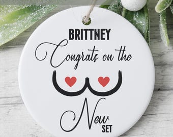 New Boobie Ornament, Boobie Gift For Her, Breast Implant, Breast Reduction Gift, Mastectomy Recovery, Post Surgery Gift For Women, Breast