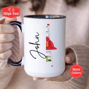 Firefighter Gift, Personalized Firefighter Coffee Mug With Name, Fireman Gift, Custom Firefighter Mug, Firefighting Gift, Fire Department