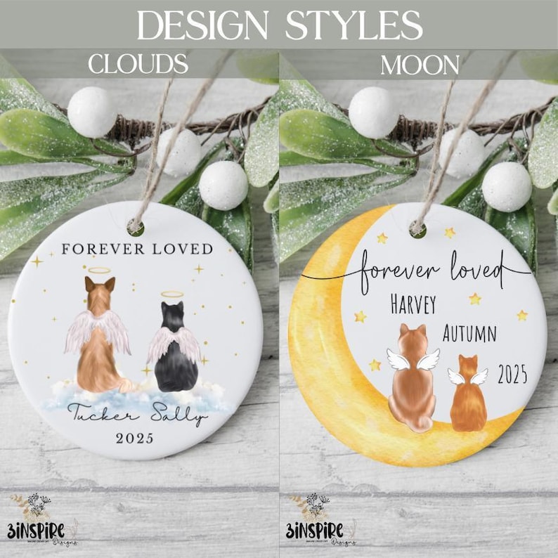 Custom Pet Memorial Ornament, Forever Loved Pet Ornament, Dog Cat Loss ...